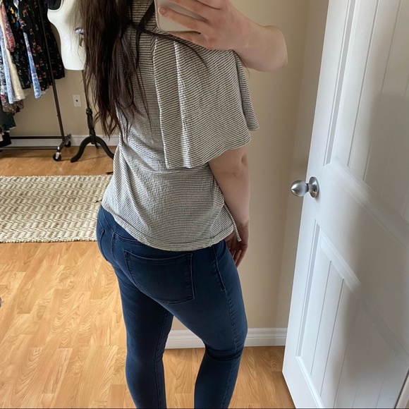 NWT Lucky Brand Striped Wrap Top - Picture 2 of 6